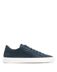 dunkelblaue Leder niedrige Sneakers von Hide&Jack