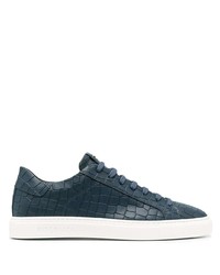 dunkelblaue Leder niedrige Sneakers von Hide&Jack