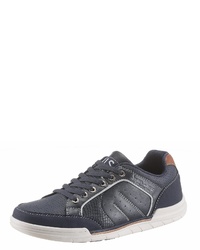 dunkelblaue Leder niedrige Sneakers von HIS JEANS