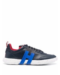 dunkelblaue Leder niedrige Sneakers von Hogan