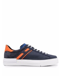 dunkelblaue Leder niedrige Sneakers von Hogan