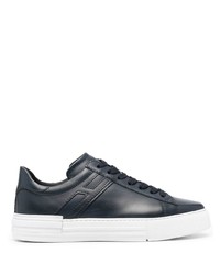 dunkelblaue Leder niedrige Sneakers von Hogan