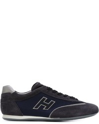 dunkelblaue Leder niedrige Sneakers von Hogan