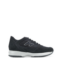 dunkelblaue Leder niedrige Sneakers von Hogan