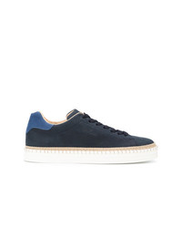 dunkelblaue Leder niedrige Sneakers von Hogan