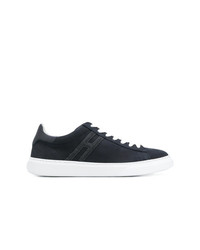 dunkelblaue Leder niedrige Sneakers von Hogan