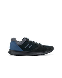 dunkelblaue Leder niedrige Sneakers von Hogan