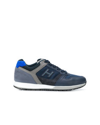 dunkelblaue Leder niedrige Sneakers von Hogan