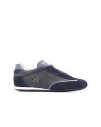 dunkelblaue Leder niedrige Sneakers von Hogan