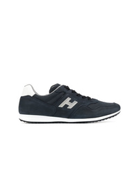 dunkelblaue Leder niedrige Sneakers von Hogan