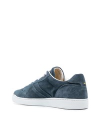 dunkelblaue Leder niedrige Sneakers von Doucal's