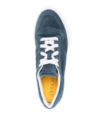 dunkelblaue Leder niedrige Sneakers von Doucal's