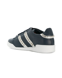 dunkelblaue Leder niedrige Sneakers von Philipp Plein