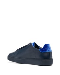 dunkelblaue Leder niedrige Sneakers von Philipp Plein