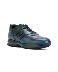 dunkelblaue Leder niedrige Sneakers von Hogan