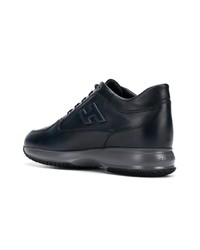 dunkelblaue Leder niedrige Sneakers von Hogan