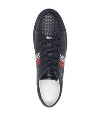 dunkelblaue Leder niedrige Sneakers von Baldinini