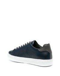 dunkelblaue Leder niedrige Sneakers von Philipp Plein