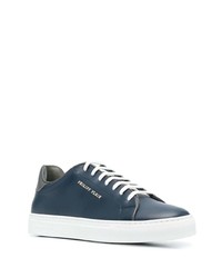 dunkelblaue Leder niedrige Sneakers von Philipp Plein