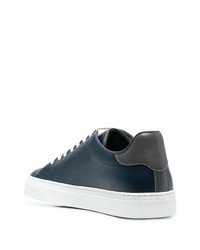 dunkelblaue Leder niedrige Sneakers von Philipp Plein