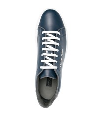 dunkelblaue Leder niedrige Sneakers von Philipp Plein