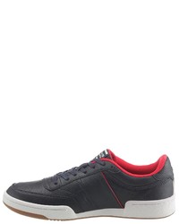 dunkelblaue Leder niedrige Sneakers von Jack & Jones