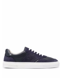 dunkelblaue Leder niedrige Sneakers von Jacob Cohen