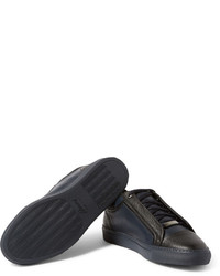 dunkelblaue Leder niedrige Sneakers von Brioni