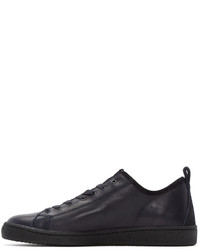 dunkelblaue Leder niedrige Sneakers von Paul Smith