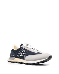 dunkelblaue Leder niedrige Sneakers von Premiata