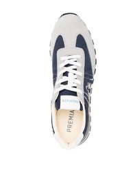 dunkelblaue Leder niedrige Sneakers von Premiata