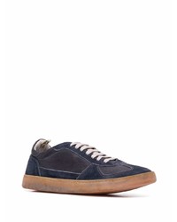 dunkelblaue Leder niedrige Sneakers von Officine Creative