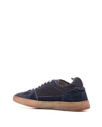 dunkelblaue Leder niedrige Sneakers von Officine Creative