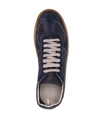 dunkelblaue Leder niedrige Sneakers von Officine Creative