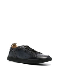 dunkelblaue Leder niedrige Sneakers von Officine Creative