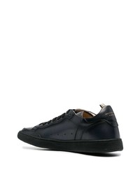 dunkelblaue Leder niedrige Sneakers von Officine Creative