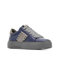 dunkelblaue Leder niedrige Sneakers von Kennel + Schmenger