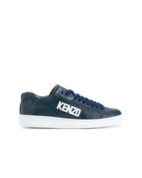 dunkelblaue Leder niedrige Sneakers von Kenzo