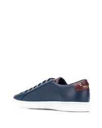 dunkelblaue Leder niedrige Sneakers von Car Shoe