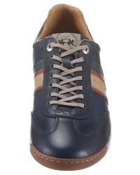 dunkelblaue Leder niedrige Sneakers von La Martina