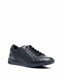 dunkelblaue Leder niedrige Sneakers von Baldinini