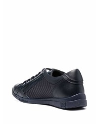 dunkelblaue Leder niedrige Sneakers von Baldinini