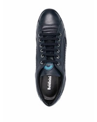 dunkelblaue Leder niedrige Sneakers von Baldinini