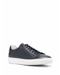 dunkelblaue Leder niedrige Sneakers von Doucal's