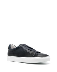 dunkelblaue Leder niedrige Sneakers von Doucal's