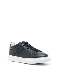 dunkelblaue Leder niedrige Sneakers von Hogan