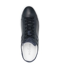 dunkelblaue Leder niedrige Sneakers von Hogan