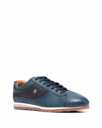 dunkelblaue Leder niedrige Sneakers von Bally