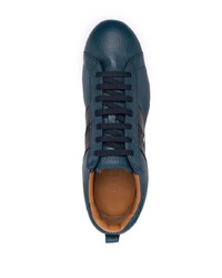 dunkelblaue Leder niedrige Sneakers von Bally