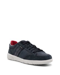 dunkelblaue Leder niedrige Sneakers von Geox